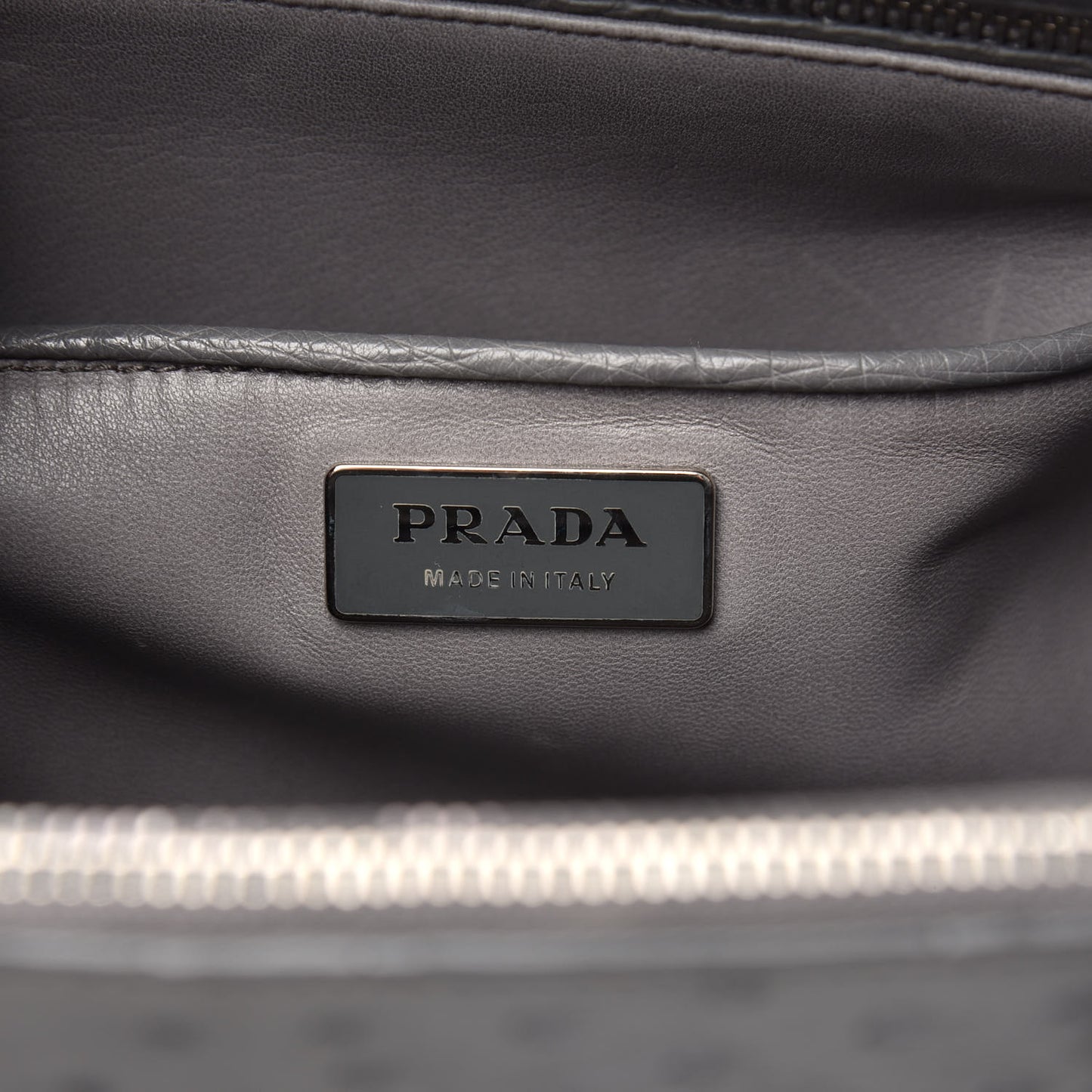 Ostrich Medium Galleria Double Zip Tote Grey