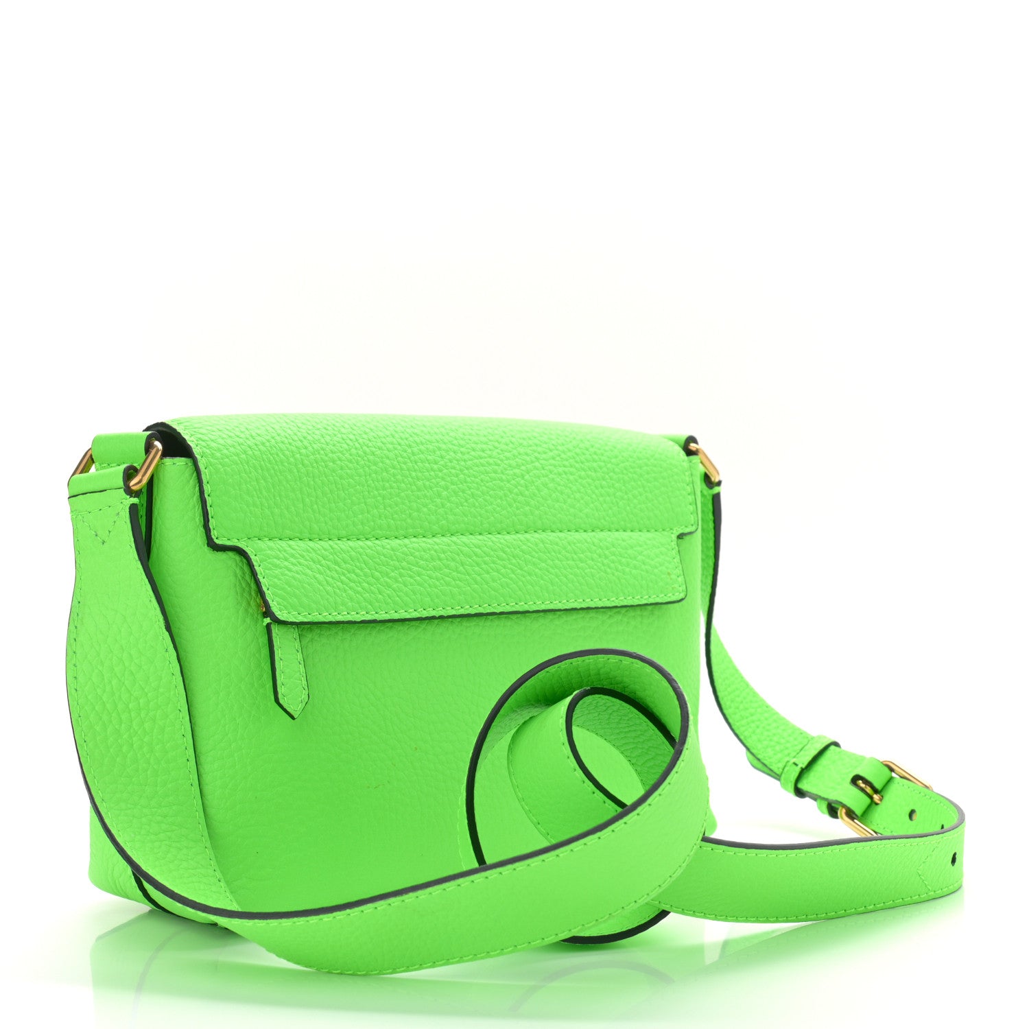 Burberry Signature Grain Burleigh Crossbody Bag Neon Green 3 of 10