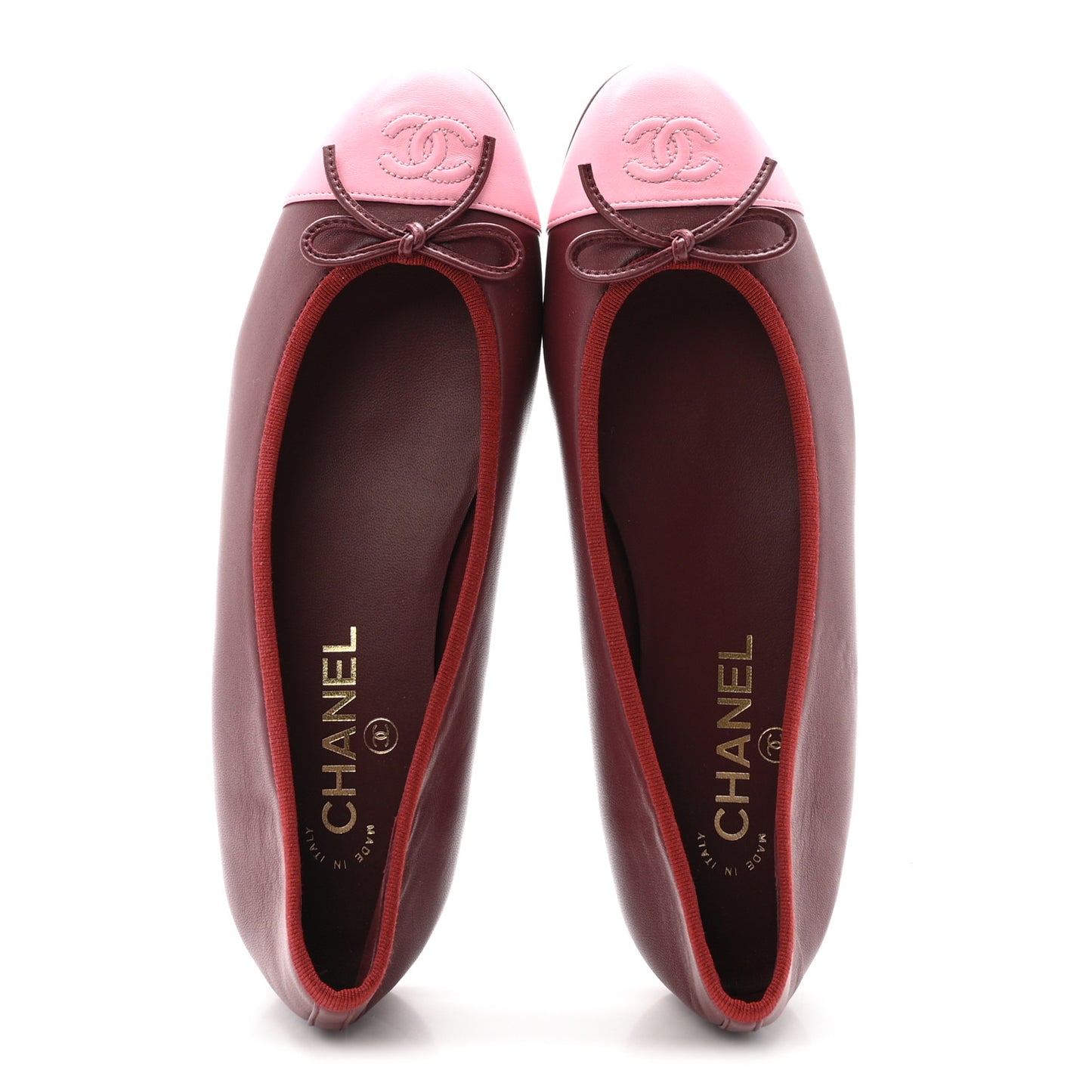 Lambskin Cap Toe CC Slingback Flats 38 Burgundy Pink 39 Burgundy Pink