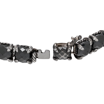 David Yurman Sterling Silver Diamond Hematine Chatelaine Tennis Bracelet 4 of 4