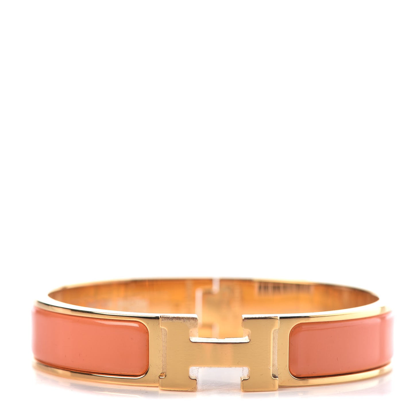 Enamel Narrow Clic Clac H Bracelet PM Peach Melba