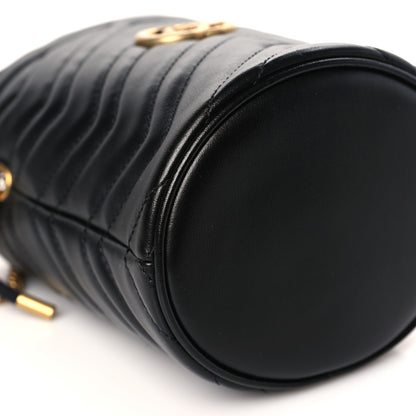 Gucci Calfskin Matelasse Mini GG Marmont 2.0 Bucket Bag Black 7 of 8