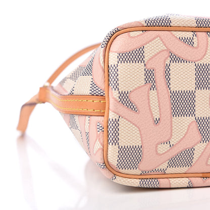 Louis Vuitton Damier Azur Tahitienne Nano Noe Rose Ballerine 5 of 9