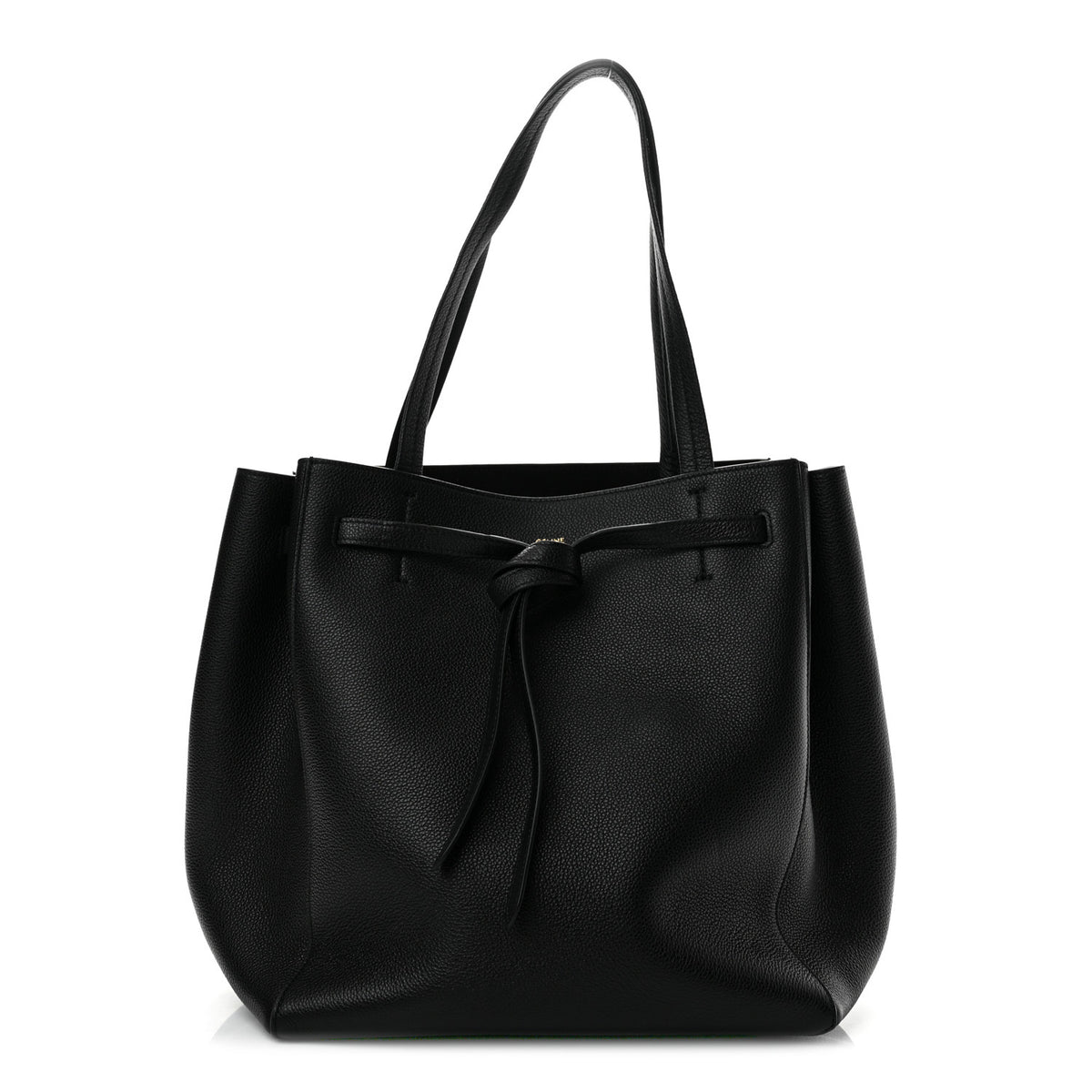 Soft Grained Calfskin Small Belt Cabas Phantom Black