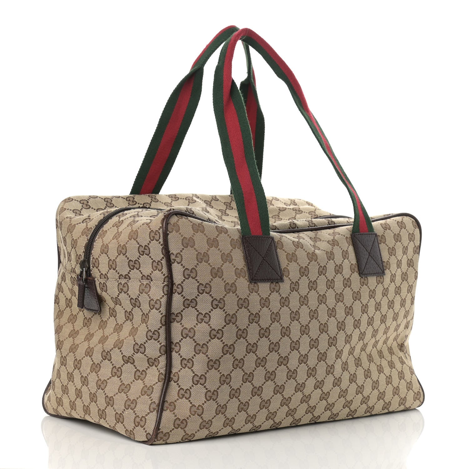 Gucci GG Monogram Web Medium Collapsible Carry On Duffle Beige Brown 4 of 12