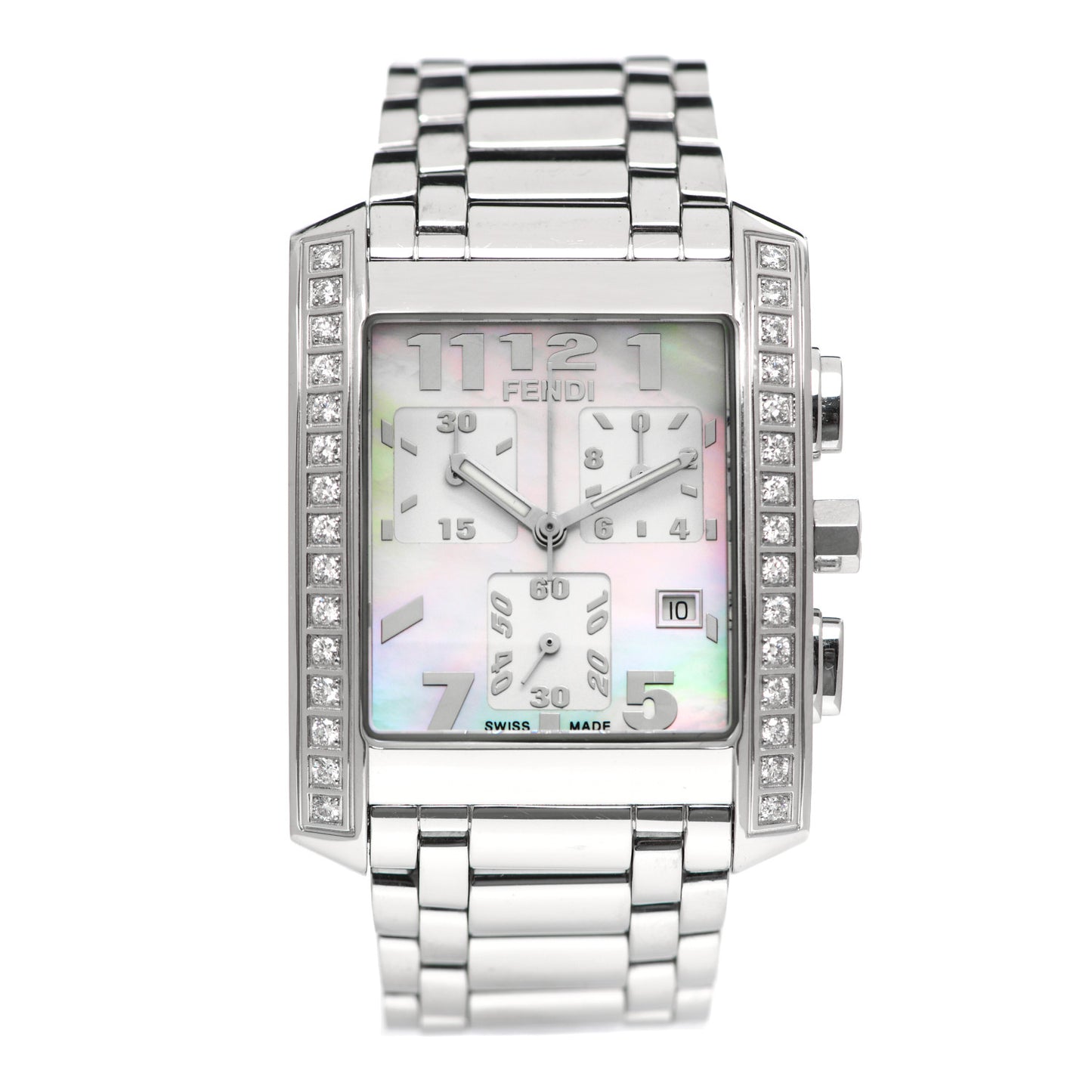 Stainless Steel Diamond Mother of Pearl 32mm Classico Chronograph Quartz Watch