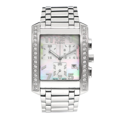 Fendi Stainless Steel Diamond Mother of Pearl 32mm Classico Chronograph Quartz Watch 1 of 5
