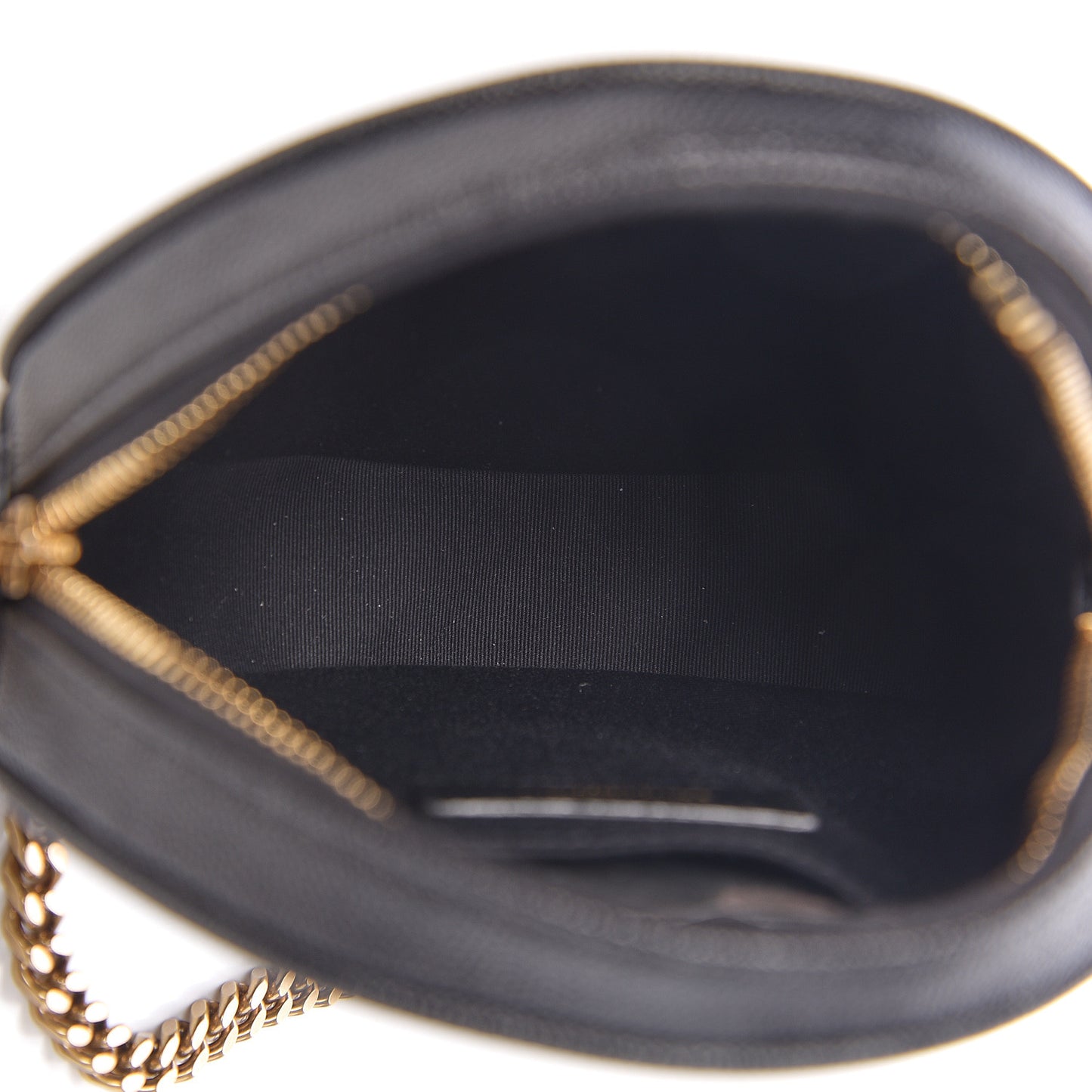 Grain De Poudre Matelasse Chevron Quilted Round Vinyle Camera Bag Black