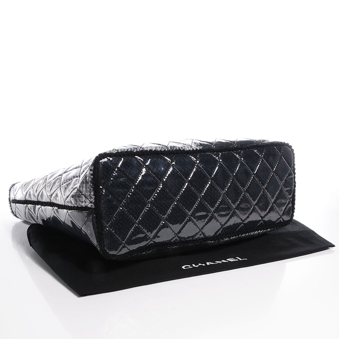 Vinyl Funny Tweed Patchwork Tote Black