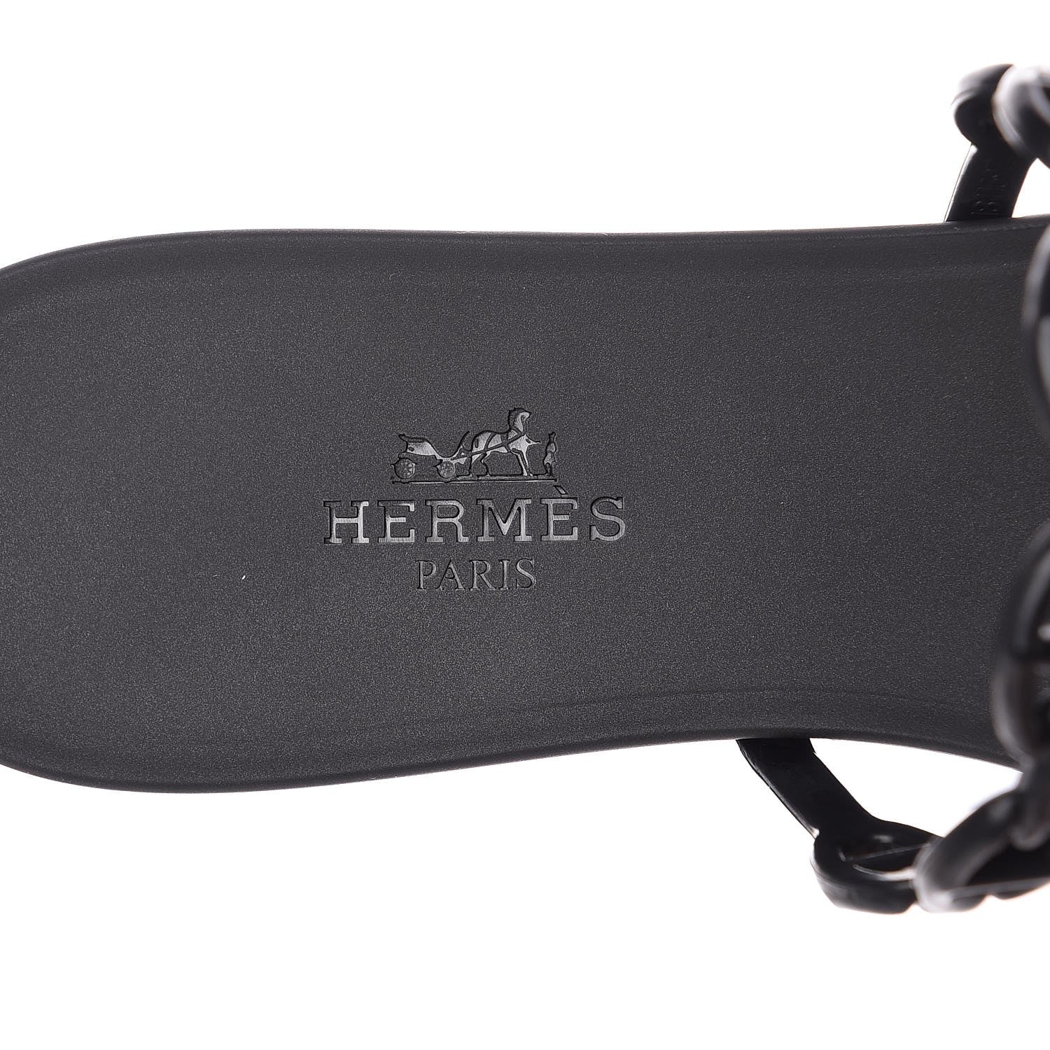 Hermes Rubber Chaine d'Ancre Rivage Sandals 37 Black 7 of 8