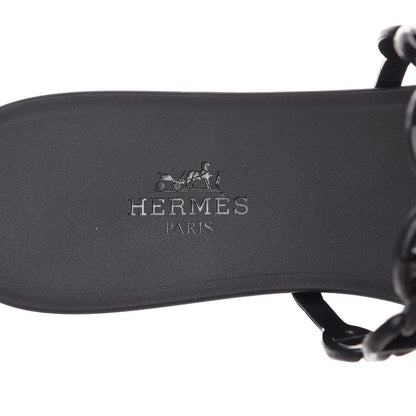 Hermes Rubber Chaine d'Ancre Rivage Sandals 37 Black 7 of 8