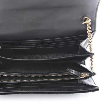 Gucci Velvet Matelasse GG Marmont Chain Wallet Black 4 of 9