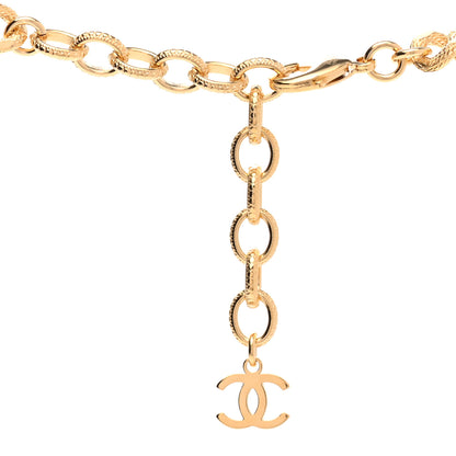 Chanel Crystal Chain Link CC Choker Necklace Gold 5 of 7