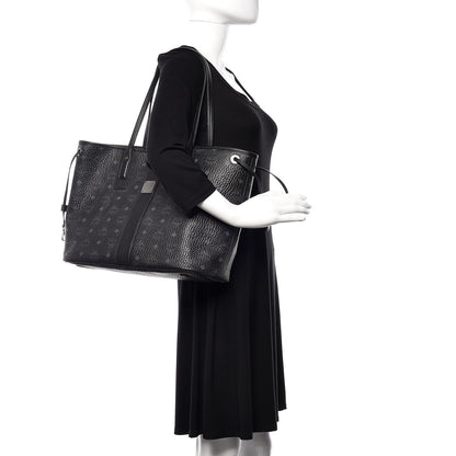 MCM Visetos Medium Liz Reversible Shopper Tote Black 3 of 14