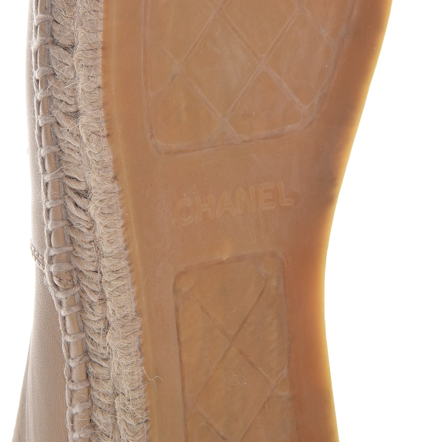 Lambskin Canvas Cap Toe CC Espadrilles 41 Beige Black