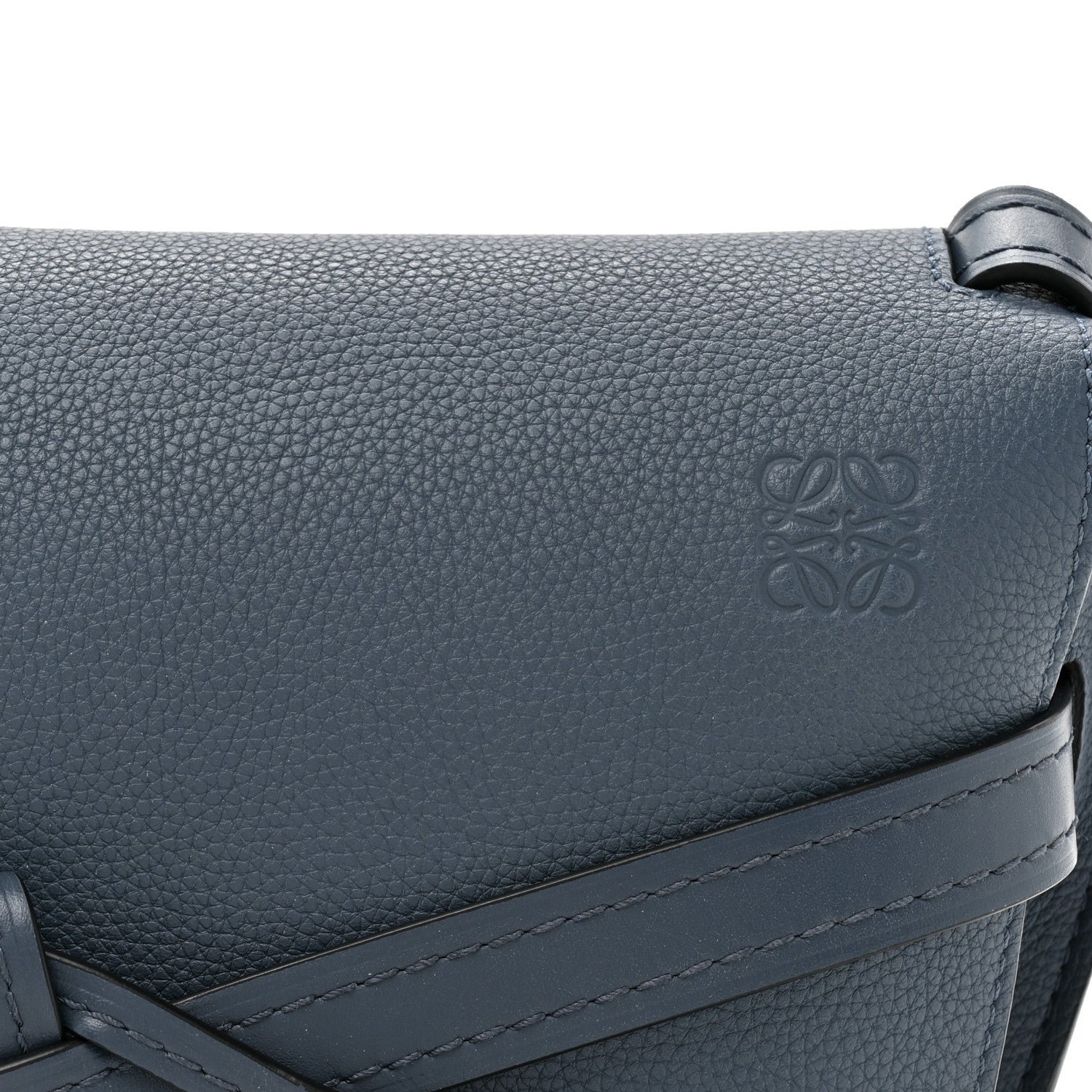 Loewe Grained Calfskin Small Gate Crossbody Bag Steel Blue 8 of 10