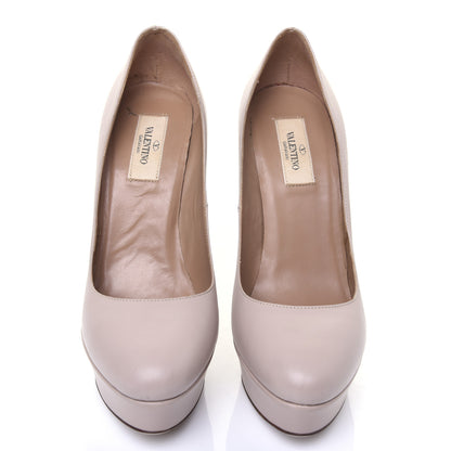 Valentino Garavani Calfskin Platform Pumps 39 Poudre 5 of 19