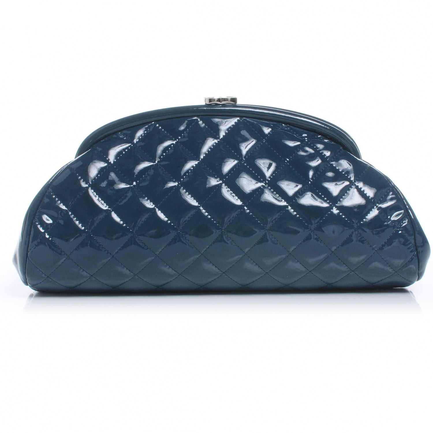 Chanel Patent Quilted Timeless Clutch Blue 1 of 9