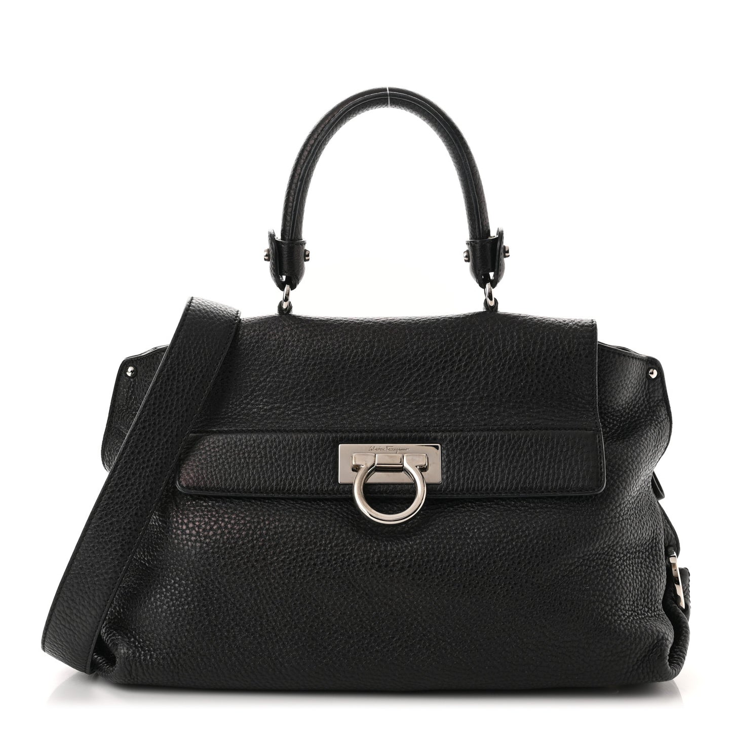 Calfskin Medium Sofia Satchel Black