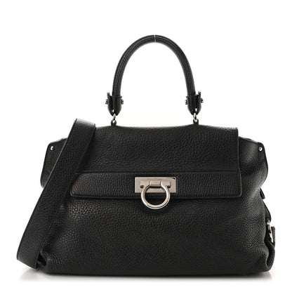Salvatore Ferragamo Calfskin Medium Sofia Satchel Black 1 of 9