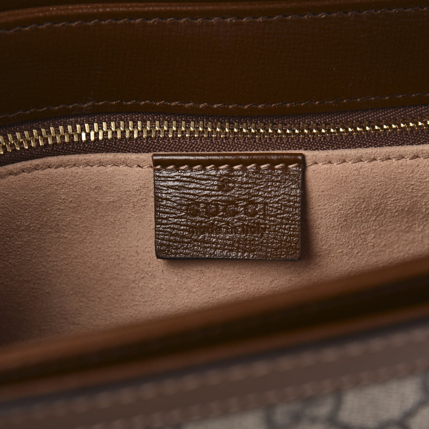 GG Supreme Monogram Horsebit 1955 Shoulder Bag Beige Brown Sugar