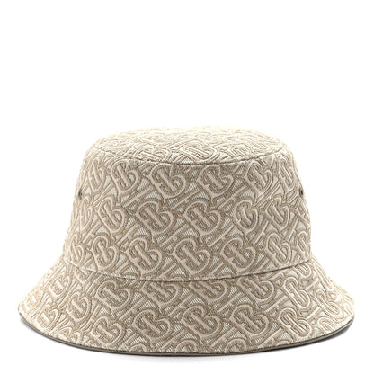Burberry Linen Cotton Blend TB Embroidered Bucket Hat L Soft Fawn 2 of 8