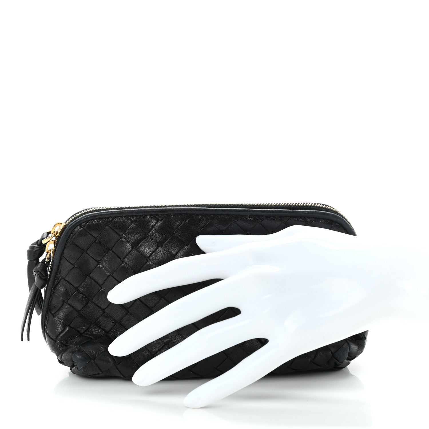 Bottega Veneta Nappa Intrecciato Cosmetic Pouch Black 2 of 11