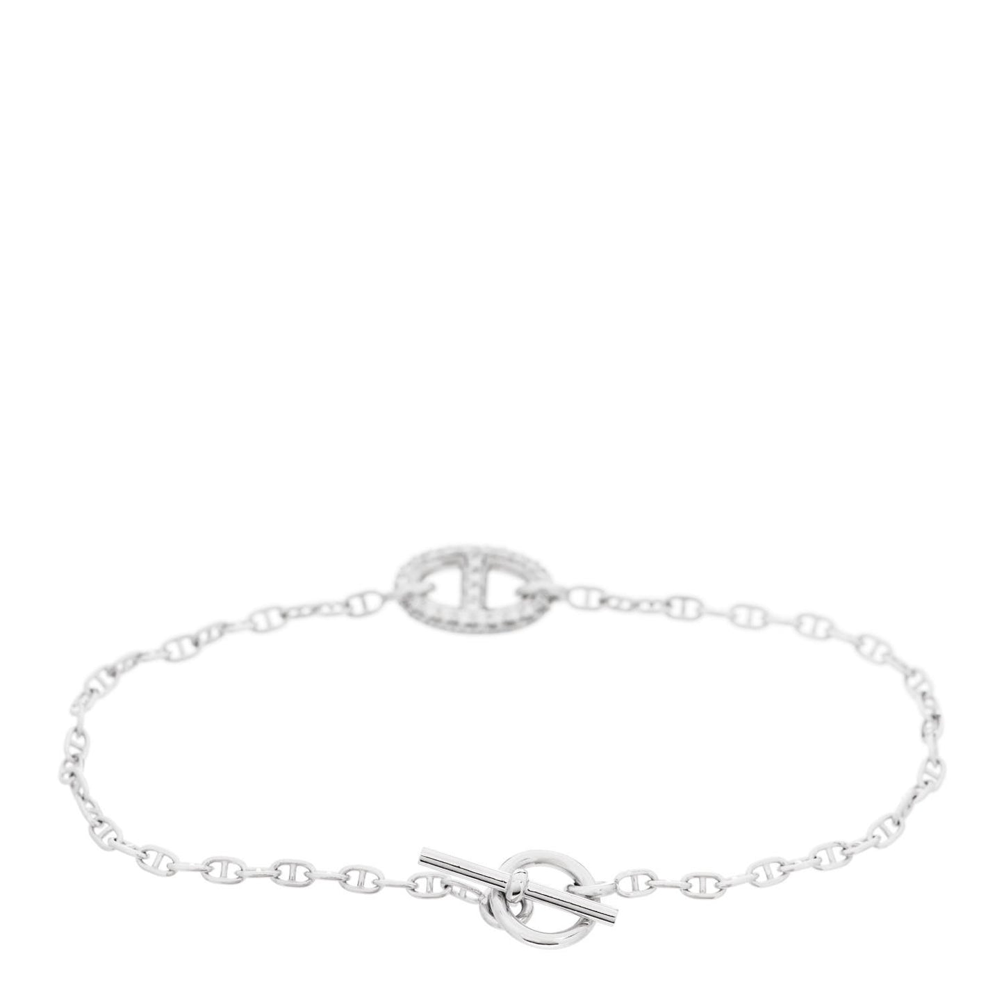18K White Gold Diamond Farandole Bracelet LG
