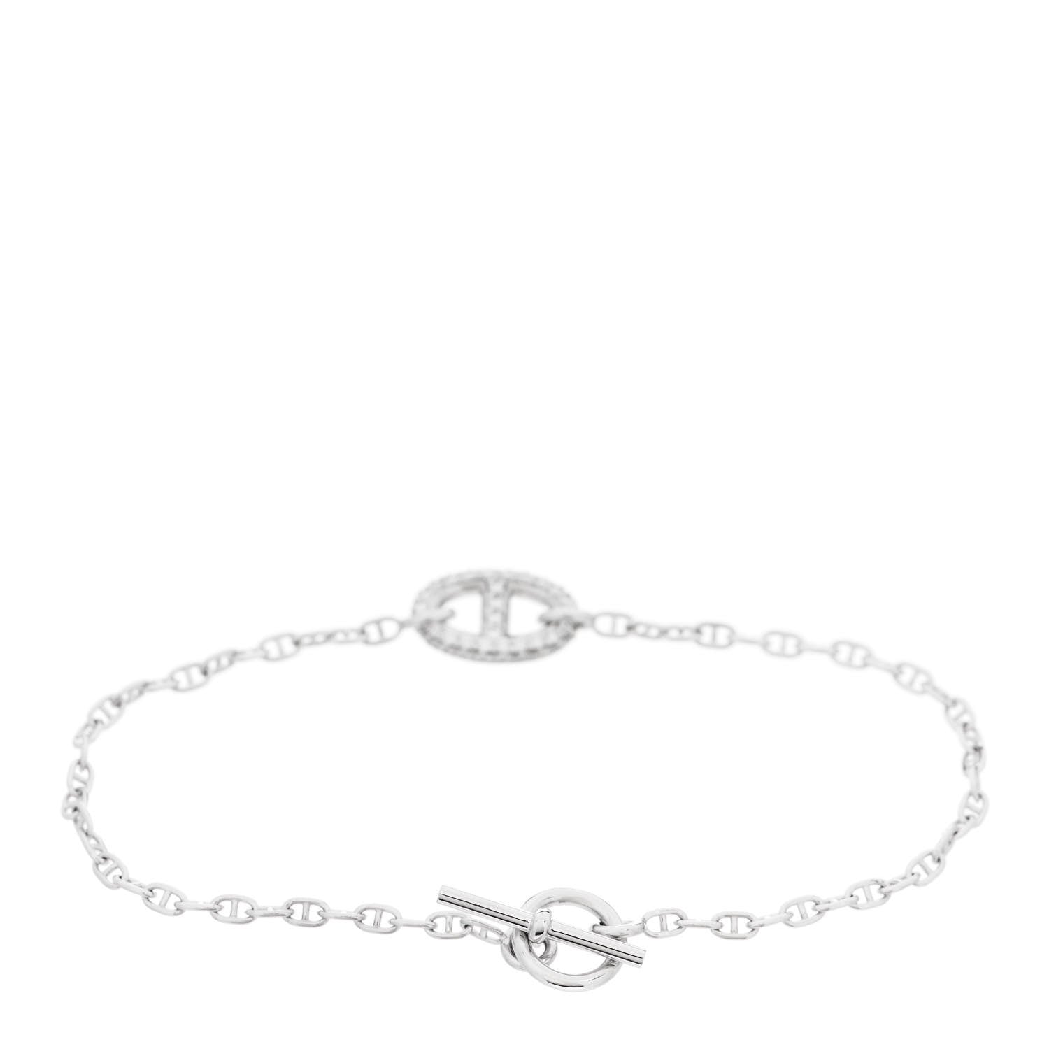 Hermes 18K White Gold Diamond Farandole Bracelet LG 2 of 4