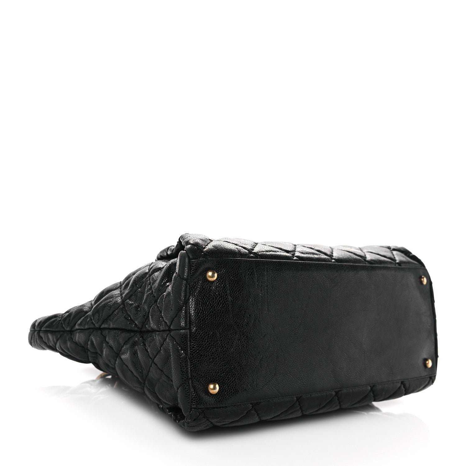 Chanel Crumpled Grained Calfskin Large Coco Pleats Tote Black 3 of 14