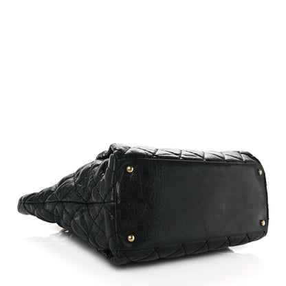 Chanel Crumpled Grained Calfskin Large Coco Pleats Tote Black 3 of 14