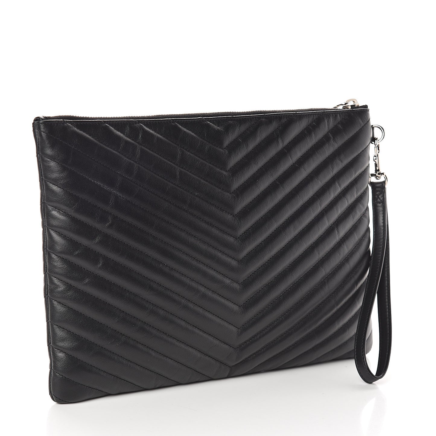 Calfskin Matelasse Monogram Cassandre Tablet Pouch Black