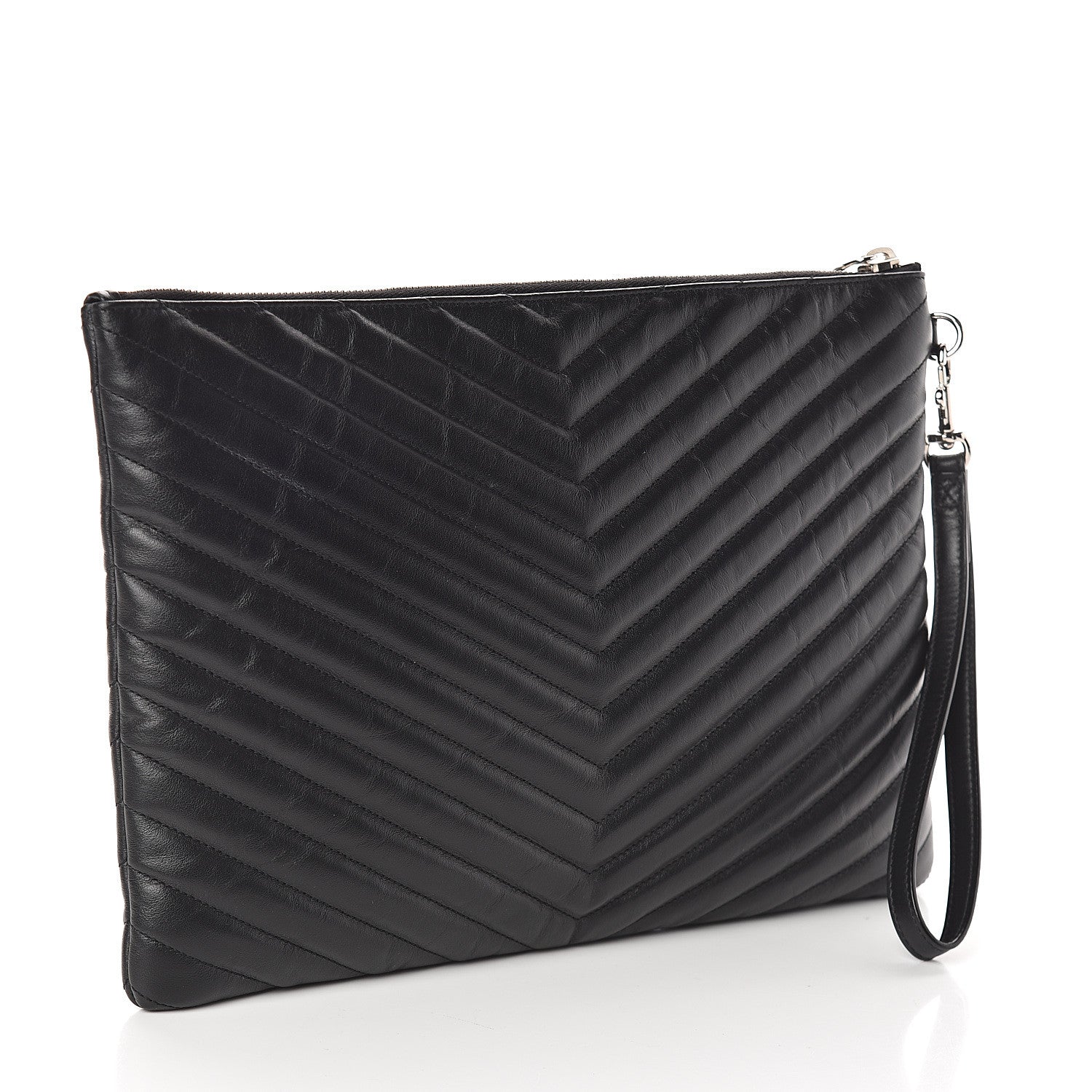 Saint Laurent Calfskin Matelasse Monogram Cassandre Tablet Pouch Black 2 of 6