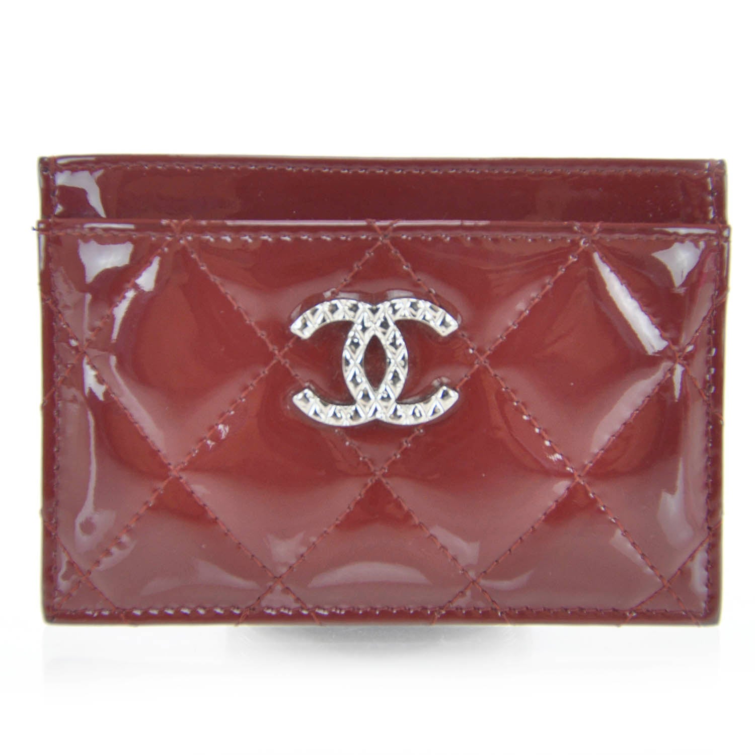 Chanel Brilliant Patent Card Holder Red 1 of 7