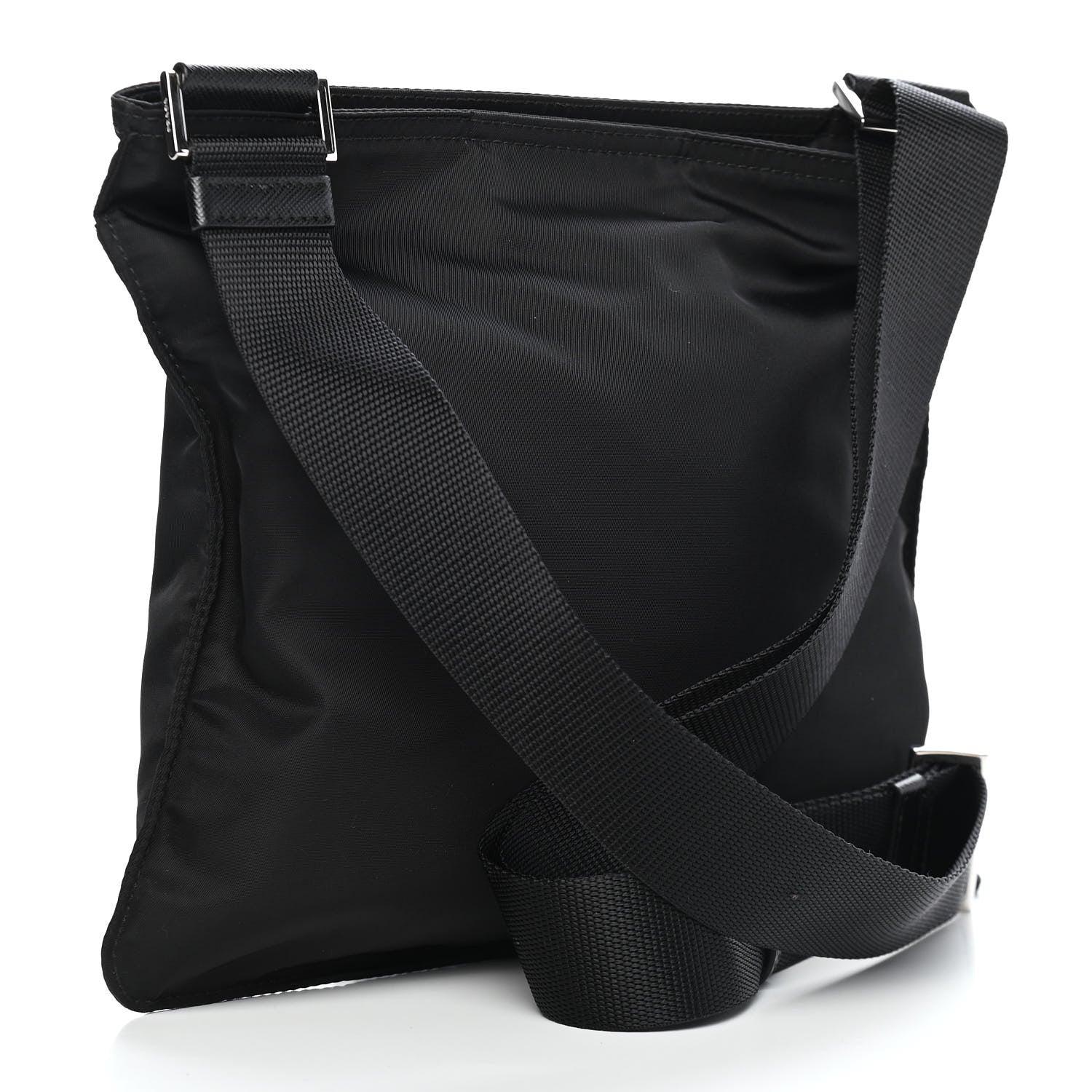 Prada Nylon Flat Messenger Bag Black 3 of 8