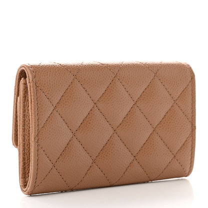 Chanel Caviar Quilted Multi Chain CC Flap Card Holder Beige 3 of 8