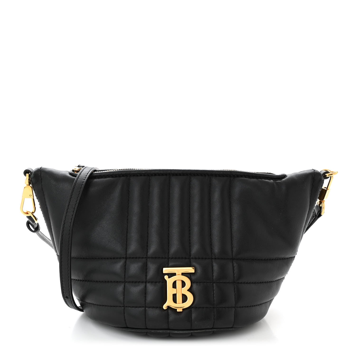 Burberry Lambskin Quilted Small Crescent Lola Bag Black 1 of 11
