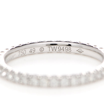 Cartier 18K White Gold Diamond 2mm Etincelle de Cartier Wedding Band Ring 49 4.75 5 of 6