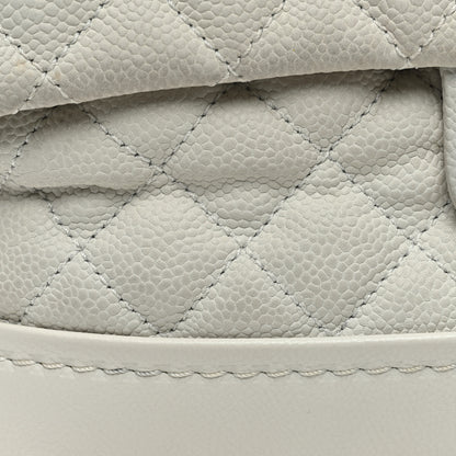 Chanel Iridescent Caviar Quilted Medium Globe Trotter Flap White 13 of 14