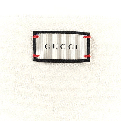Gucci Wool GG Monogram Sten Fringe Scarf White 3 of 4