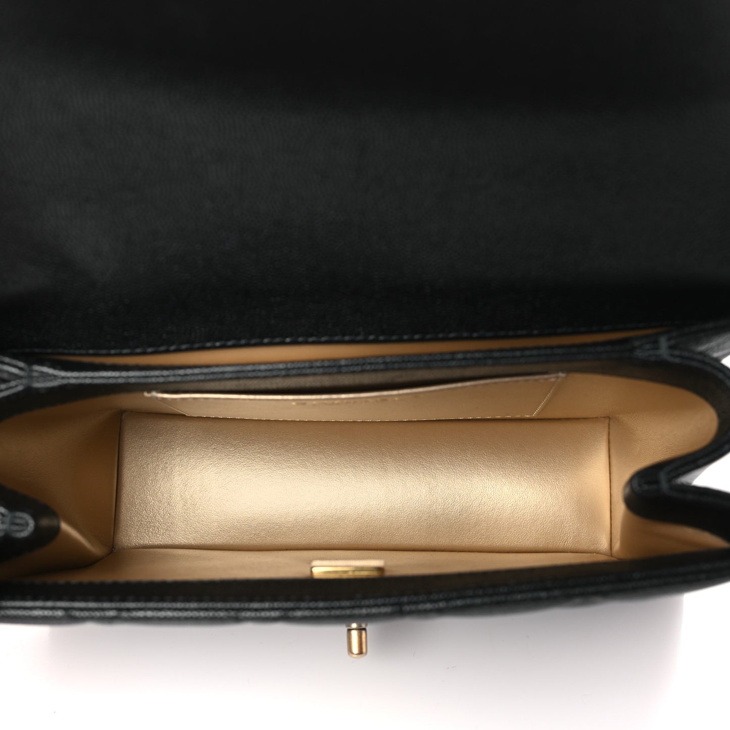 Caviar Quilted Medium Carry Me Top Handle Flap Black