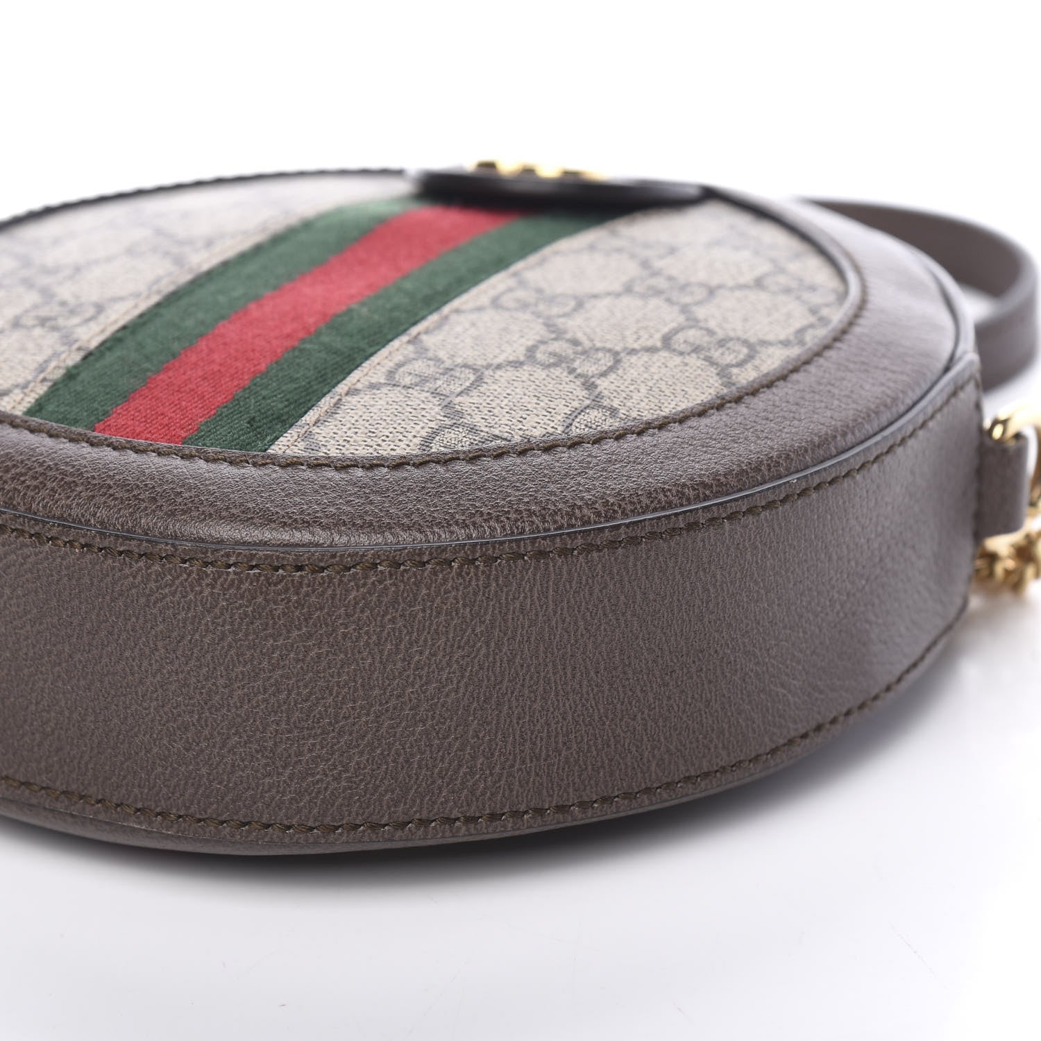 Gucci GG Supreme Monogram Web Mini Ophidia Round Shoulder Bag Brown 8 of 10