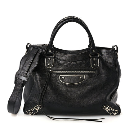 Balenciaga Chevre Silver Metallic Edge Hardware Velo Black 1 of 10