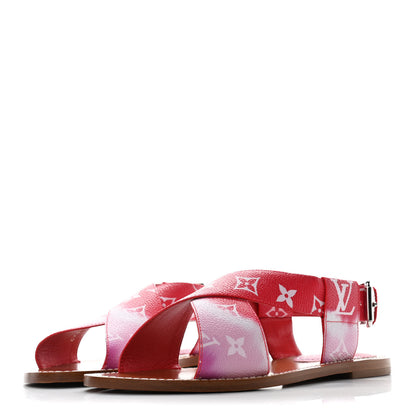 Louis Vuitton Monogram Escale Palma Flat Sandals 37 Rouge 5 of 22