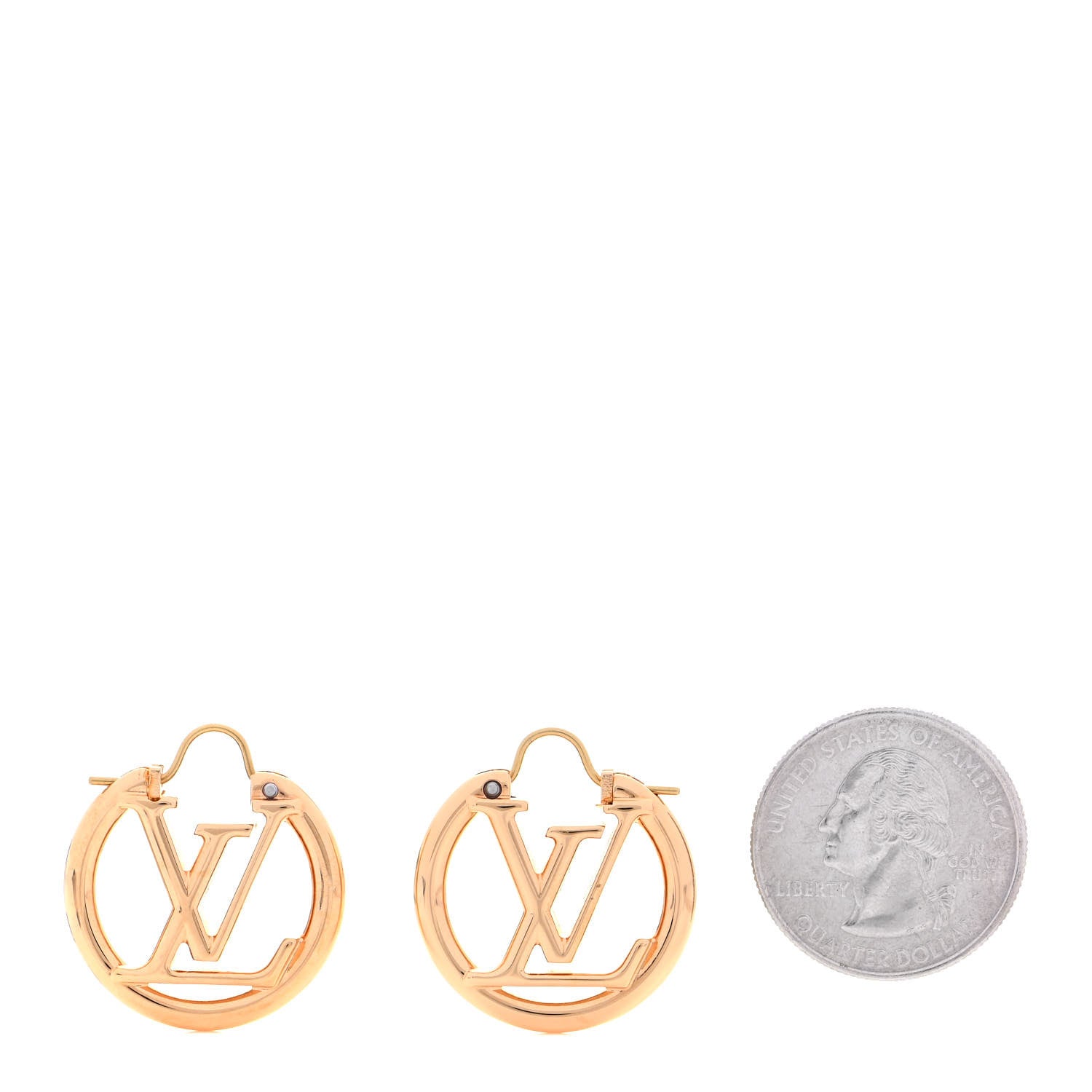 Louis Vuitton Metal Small Louise Hoop Earrings Gold 2 of 4