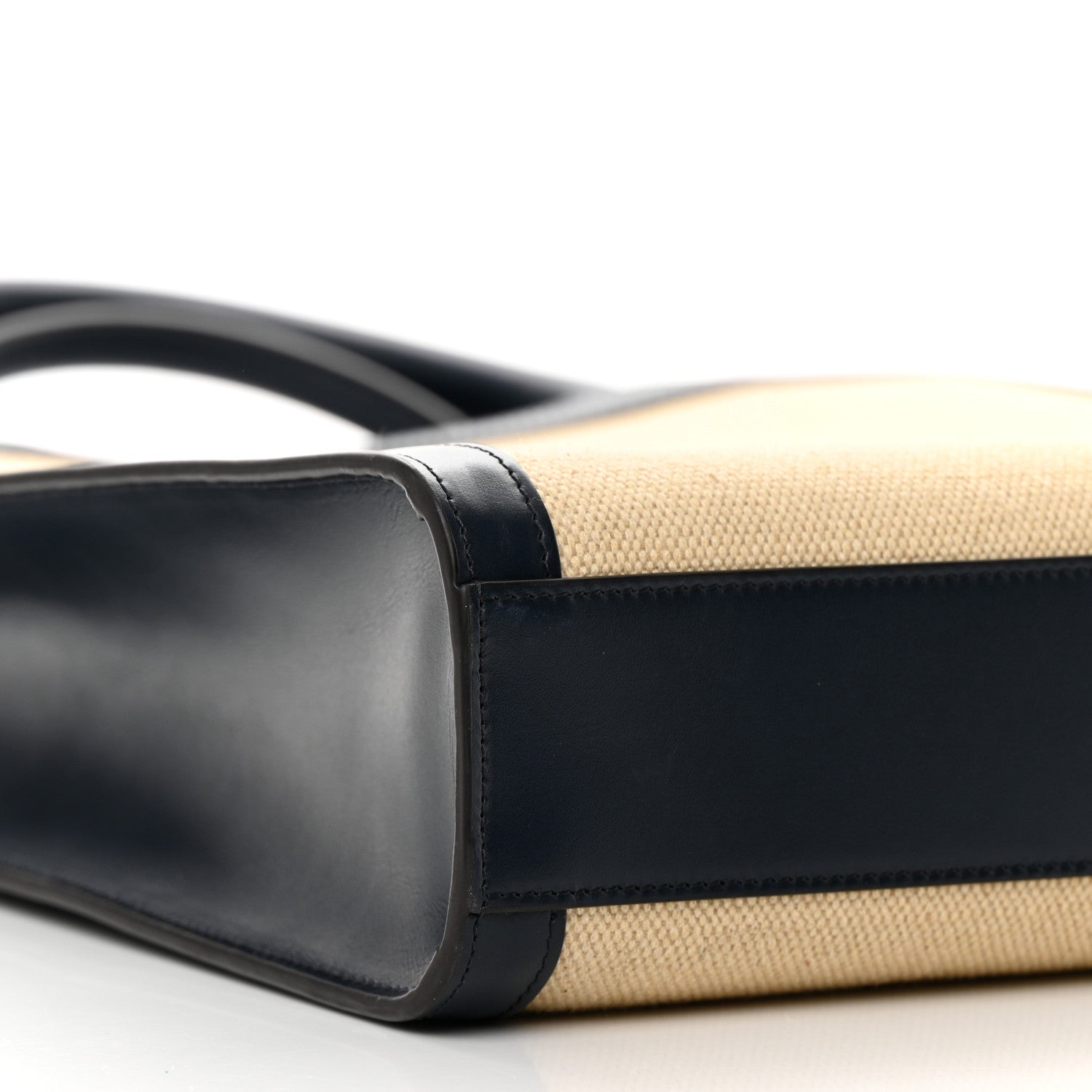 Celine Canvas Calfskin Small Vertical Cabas Vanilla Navy 10 of 11