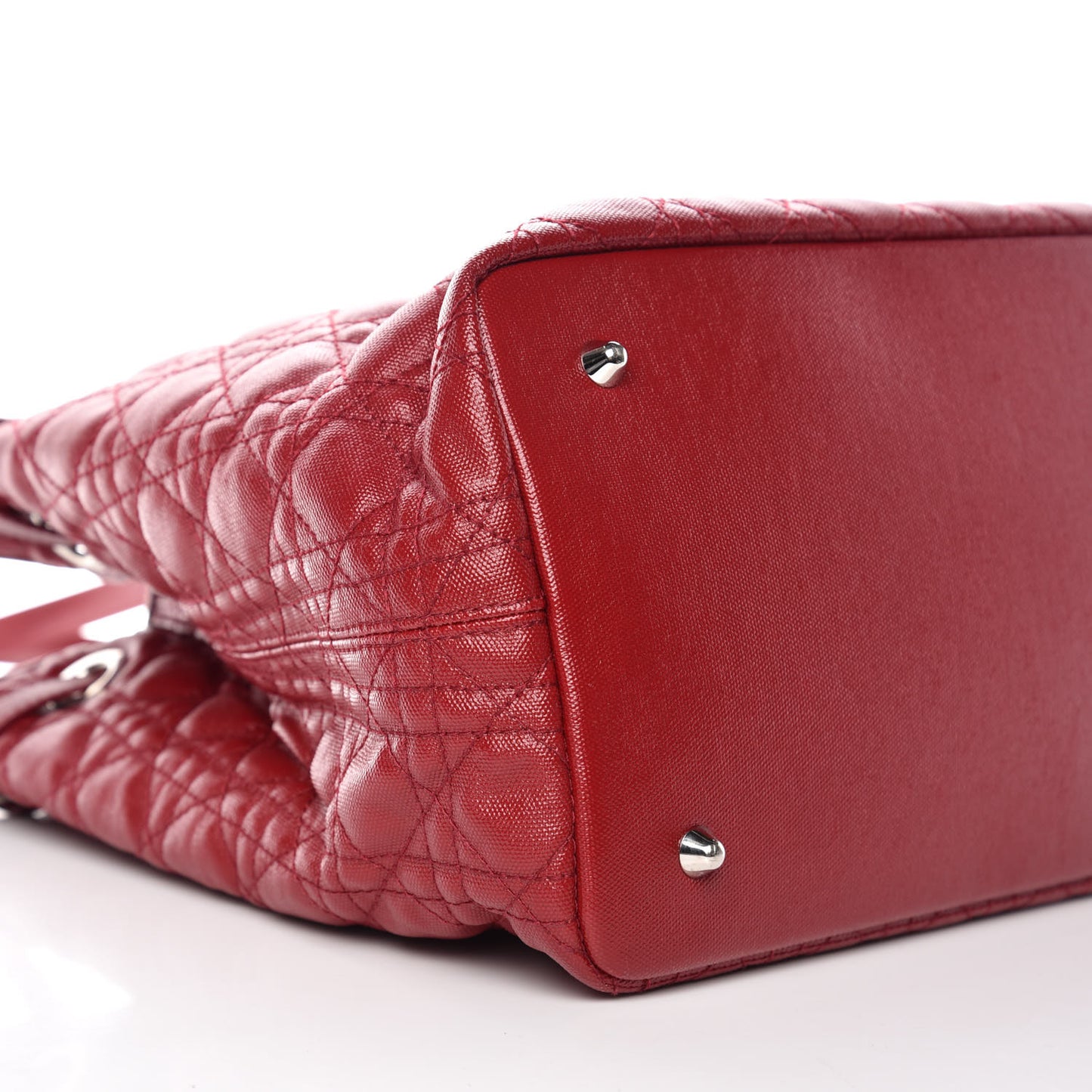 Coated Canvas Cannage Medium Panarea Tote Red