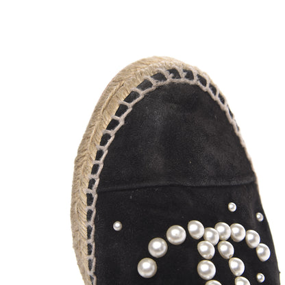 Chanel Suede Pearl CC Espadrilles 40 Black 10 of 11