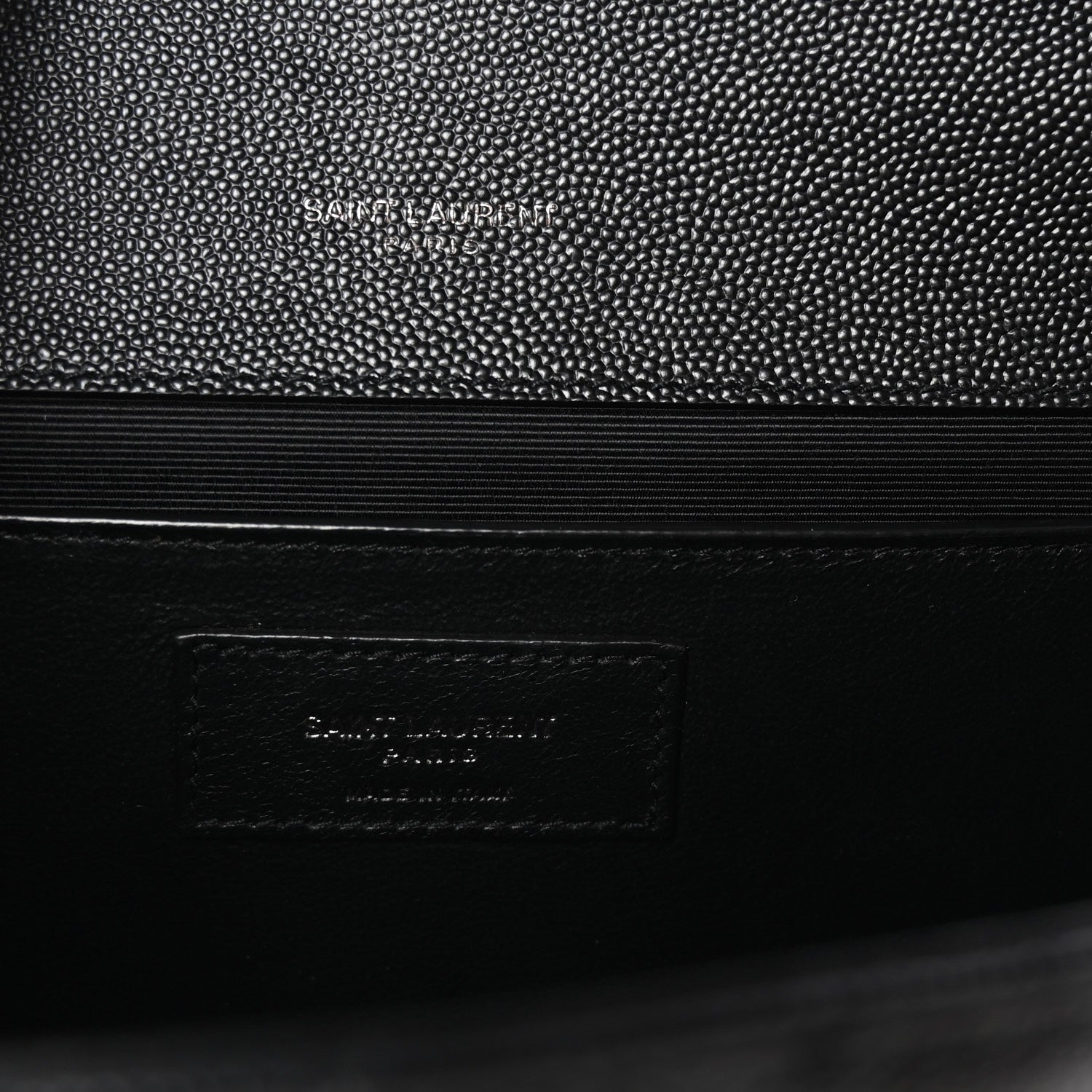 Saint Laurent Grain De Poudre Textured Mixed Matelasse Triquilt Medium Monogram Monochrome Satchel Black 6 of 10