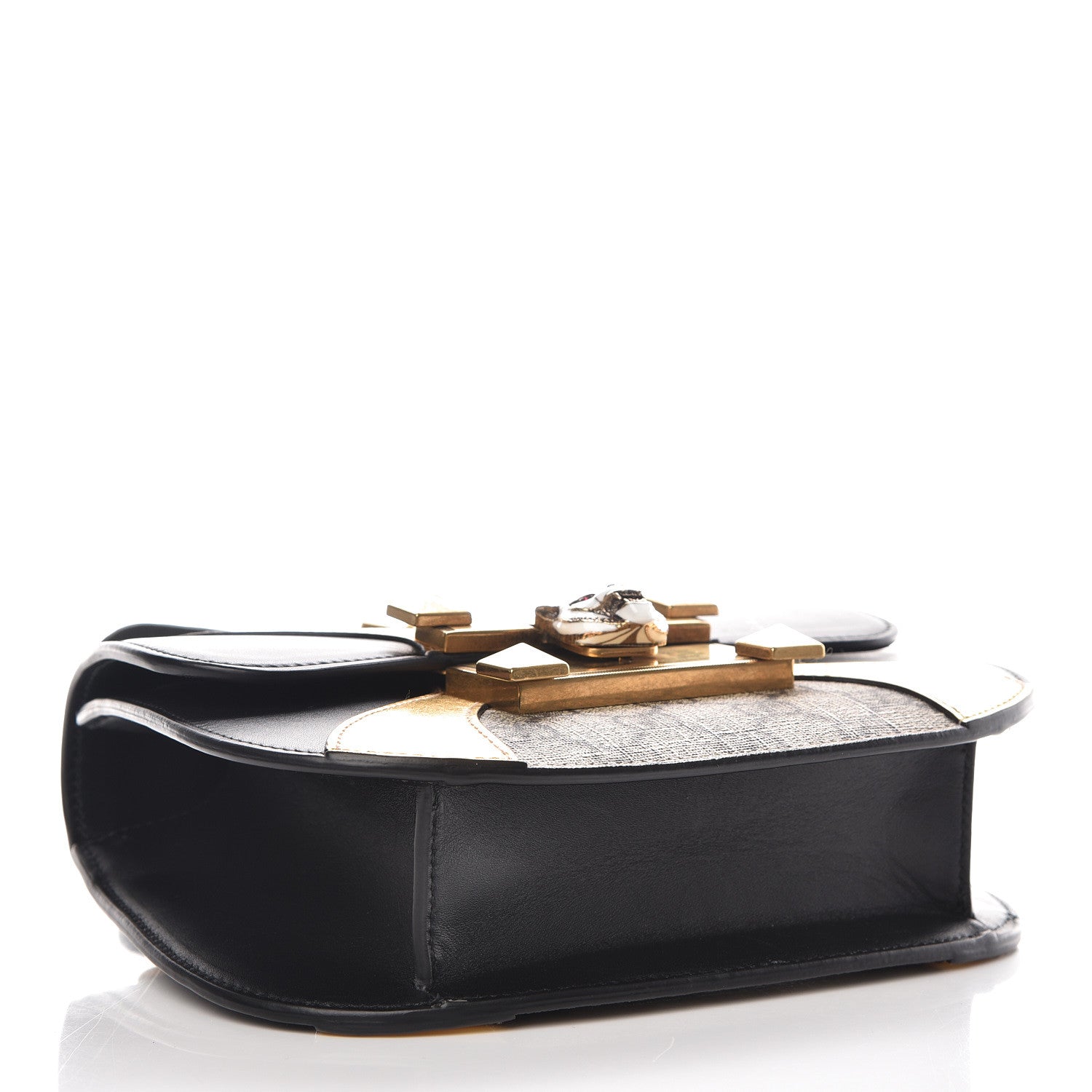 Gucci GG Supreme Monogram Small Osiride Shoulder Bag Black Gold 4 of 9